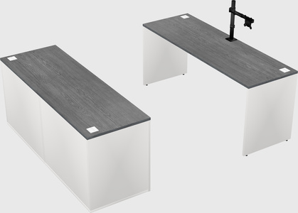 Parallel desk with credenza
