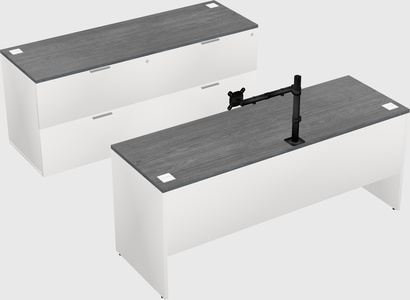 Parallel desk with credenza