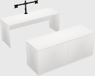 Parallel desk with credenza