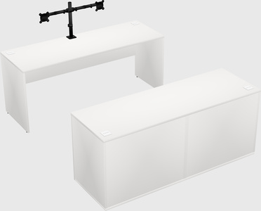 Parallel desk with credenza
