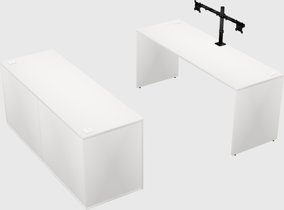Parallel desk with credenza