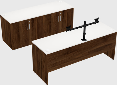 Parallel desk with credenza