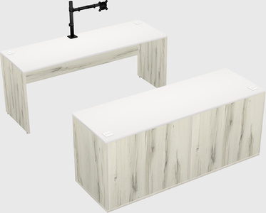 Parallel desk with credenza