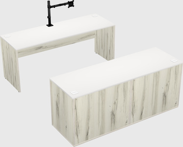 Parallel desk with credenza