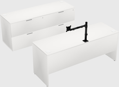 Parallel desk with credenza