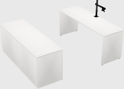 Parallel desk with credenza