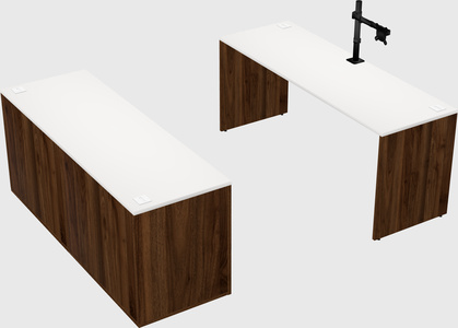 Parallel desk with credenza