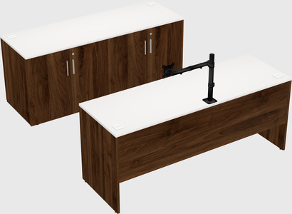 Parallel desk with credenza