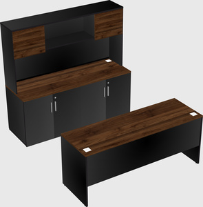 Parallel desk with credenza