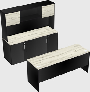 Parallel desk with credenza