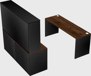 Parallel desk with credenza