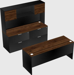 Parallel desk with credenza