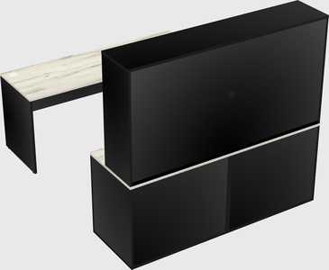Parallel desk with credenza