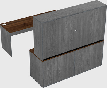 Parallel desk with credenza