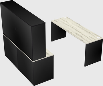 Parallel desk with credenza