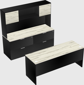 Parallel desk with credenza
