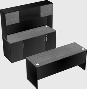 Parallel desk with credenza