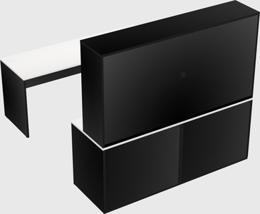 Parallel desk with credenza