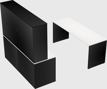 Parallel desk with credenza
