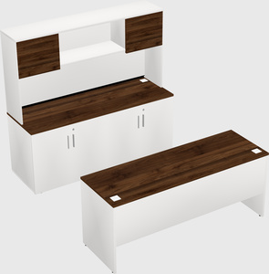 Parallel desk with credenza
