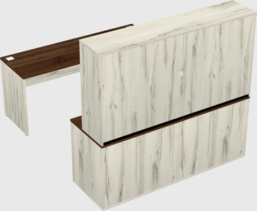 Parallel desk with credenza