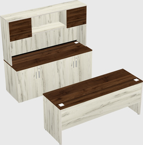 Parallel desk with credenza
