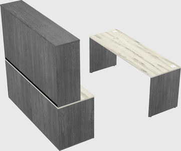 Parallel desk with credenza