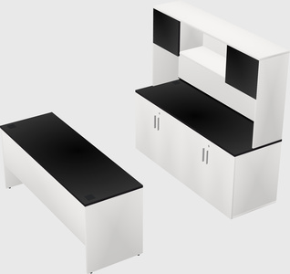 Parallel desk with credenza