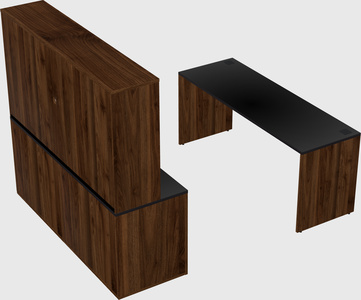 Parallel desk with credenza