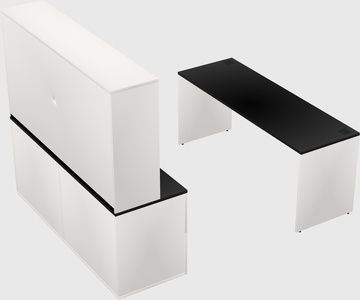 Parallel desk with credenza