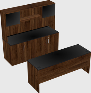 Parallel desk with credenza