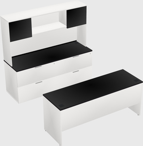 Parallel desk with credenza