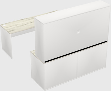 Parallel desk with credenza