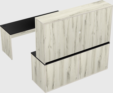 Parallel desk with credenza