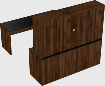 Parallel desk with credenza