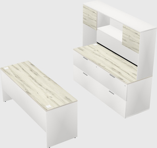 Parallel desk with credenza