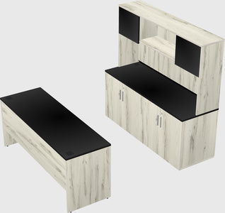 Parallel desk with credenza