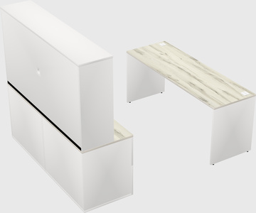 Parallel desk with credenza