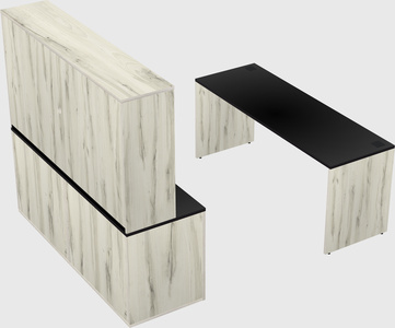 Parallel desk with credenza