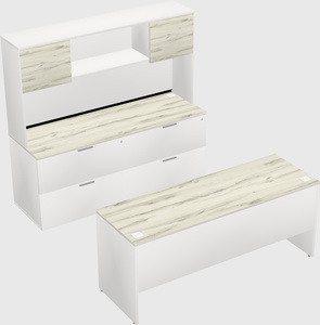 Parallel desk with credenza