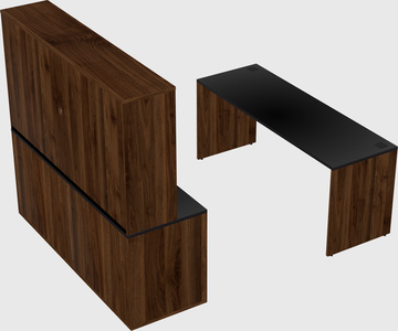 Parallel desk with credenza