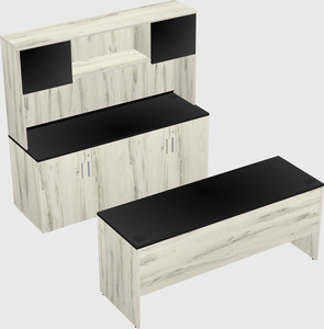 Parallel desk with credenza