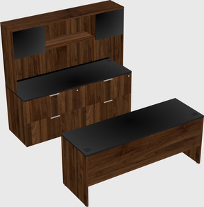 Parallel desk with credenza