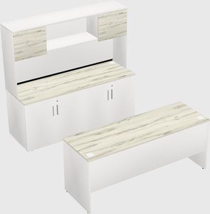 Parallel desk with credenza