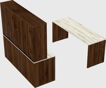 Parallel desk with credenza