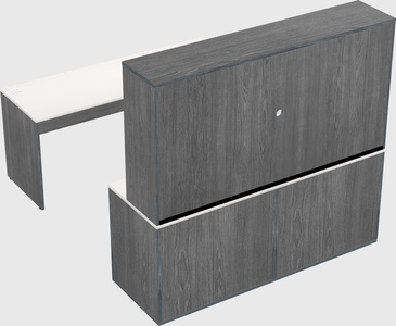 Parallel desk with credenza