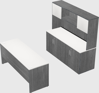 Parallel desk with credenza