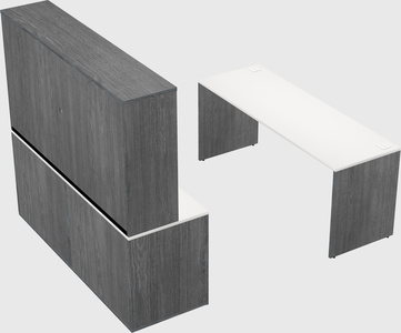 Parallel desk with credenza