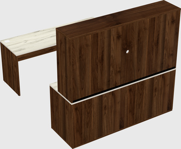 Parallel desk with credenza