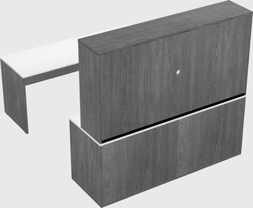 Parallel desk with credenza